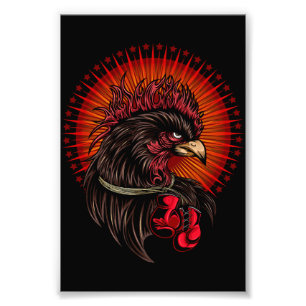 Boxing Rooster Photo Print