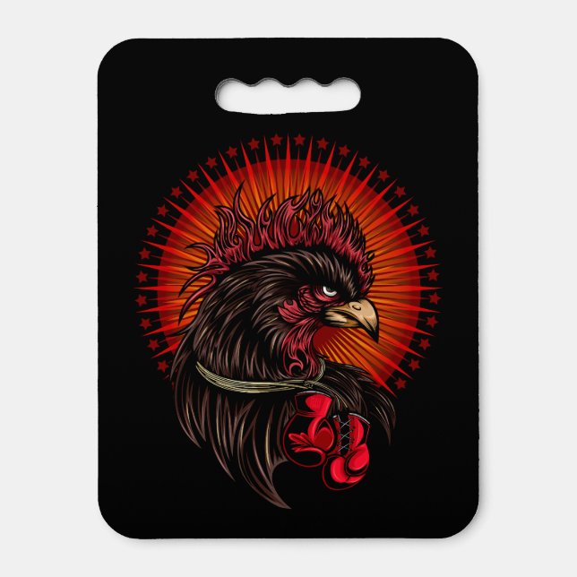 Boxing Rooster Seat Cushion (Front Vertical)