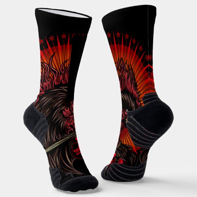 Boxing Rooster Socks (Angled)