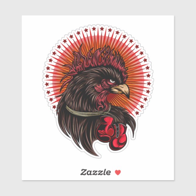 Boxing Rooster Sticker (Sheet)