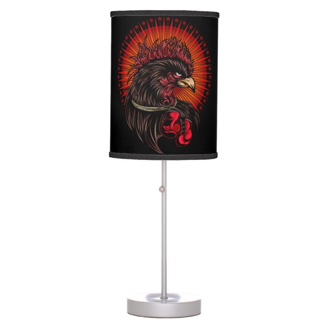 Boxing Rooster Table Lamp (Front)