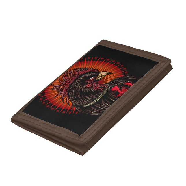 Boxing Rooster Trifold Wallet (Bottom)