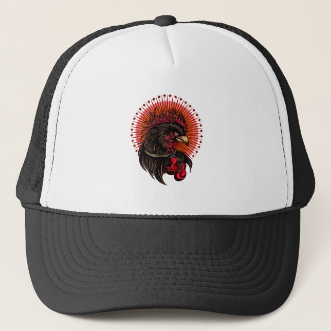 Boxing Rooster Trucker Hat (Front)