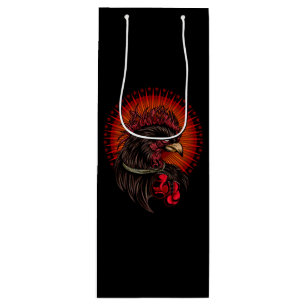 Boxing Rooster Wine Gift Bag