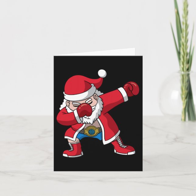 Boxing Santa Claus Boxer Boxing Christmas Men Boys Card (Front)