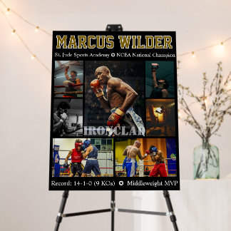 Boxing Senior player Graduation Photo Collage Foam Board