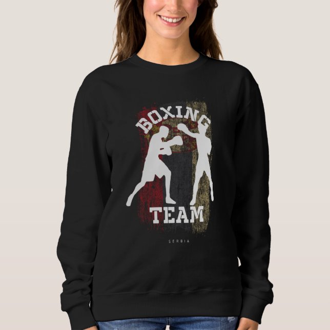 Boxing Serbia Combat Sports Fighter Boxing Sweatshirt (Front)