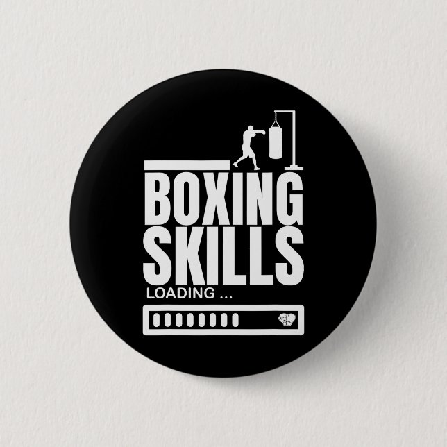 Boxing Skills Loading Funny Boxer  Button (Front)