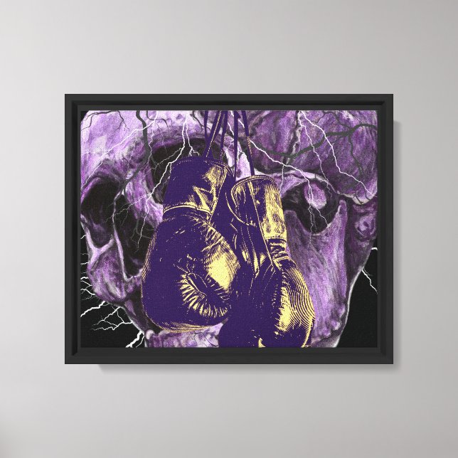 Boxing Skull with Lightning Wall Art (Front)