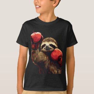 Boxing Sloth Lover Boxing Gloves Kickboxing Funny T-Shirt