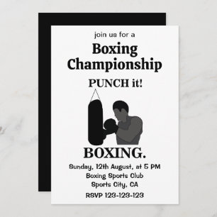 Boxing Sport Punch It Boxing Sports Invitation