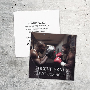 Boxing Sports Fitness Personal Trainer Coach Square Business Card