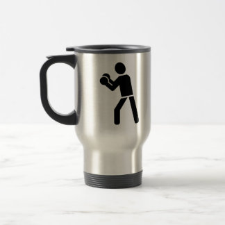 Boxing sports logo travel mug