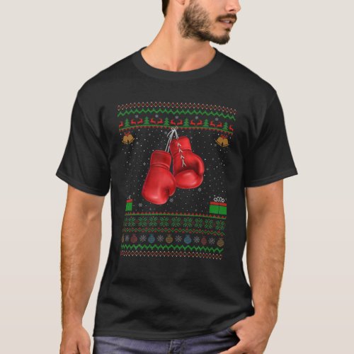 Boxing Sports Lover Xmas Ugly Boxing Christmas T_Shirt
