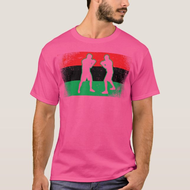 Boxing Sports Or Mma Fighter Boxer Pan Africa T-Shirt (Front)
