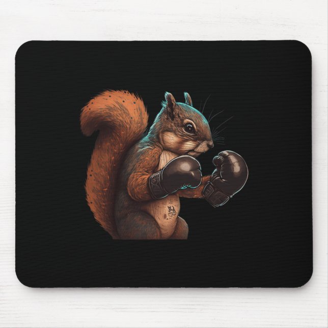 Boxing Squirrel Boxer Boxing Gloves Kickboxing Mma Mouse Pad (Front)