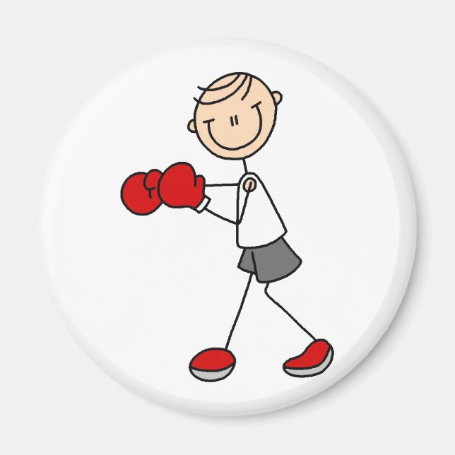 Boxing Stick Figure Magnet (Front)