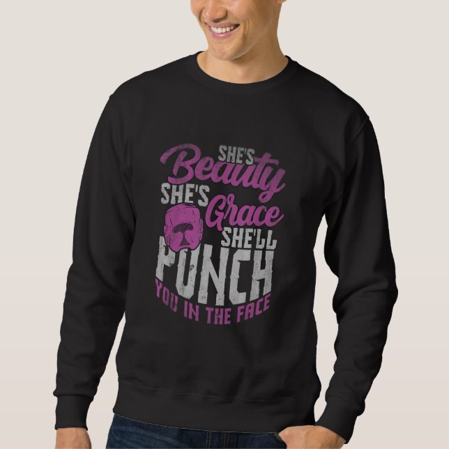 Boxing T Gloves Fighter Champion Punch Ring Coach  Sweatshirt (Front)
