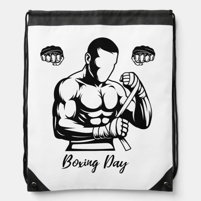 boxing T-Shirt Drawstring Bag (Front)