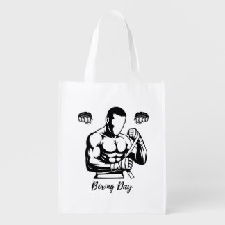 boxing T-Shirt Grocery Bag