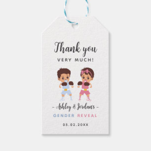 Boxing Theme Gender Reveal Thank You Tag