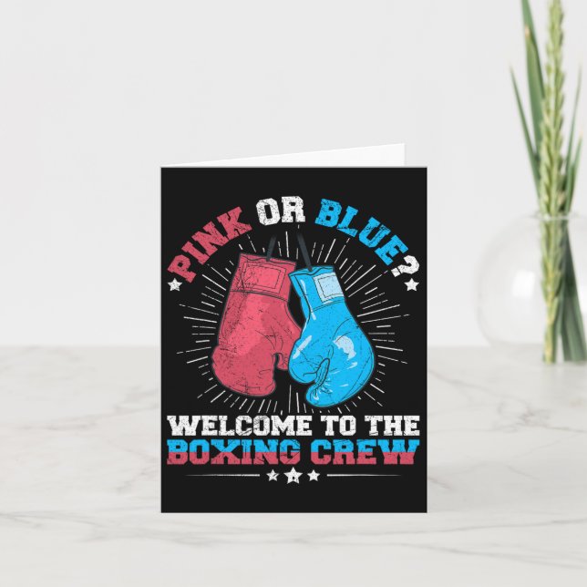 Boxing Themed Gender Reveal Party Quote For A Boxi Card (Front)