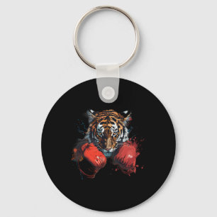 Boxing Tiger Lover Boxing Gloves Kickboxing Funny Keychain