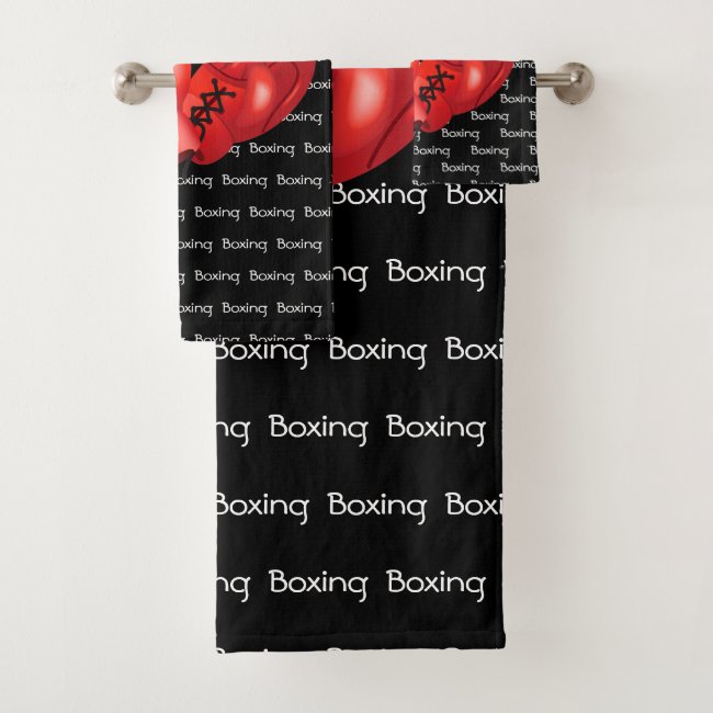 Boxing Tiled Text Design Towel Set