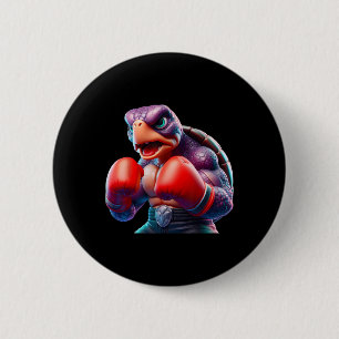 Boxing Tortoise Turtle Boxer Kickboxer Mma Fighter Button