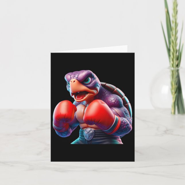 Boxing Tortoise Turtle Boxer Kickboxer Mma Fighter Card (Front)