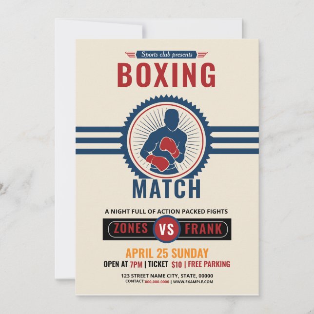 Boxing Tournament Flyer Template (Front)