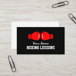 Boxing training lessons business card template