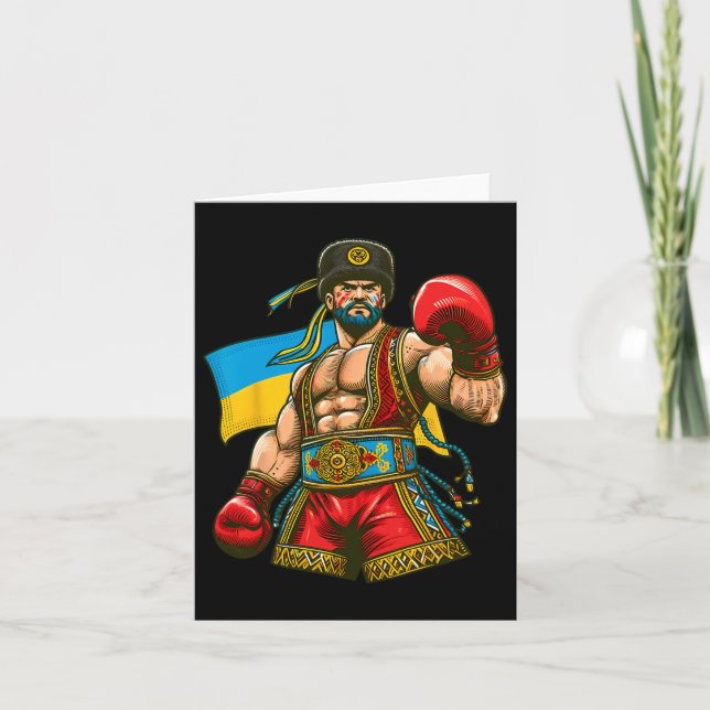 Boxing Ukrainian Boxer Ukraine Flag  Card (Front)