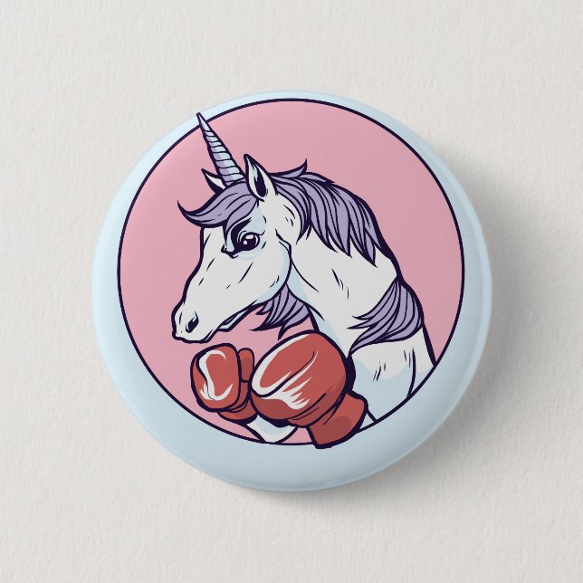 Boxing Unicorn Button (Front)