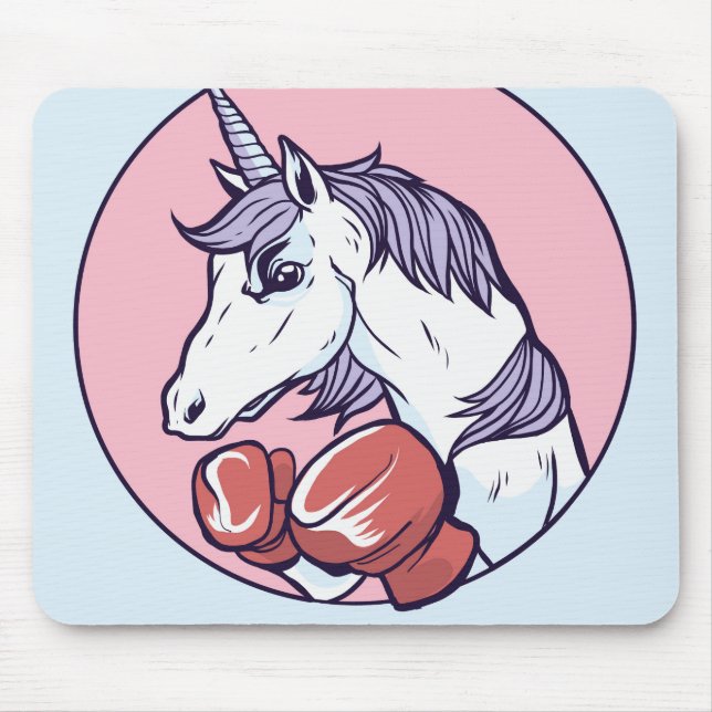 Boxing Unicorn Mouse Pad (Front)