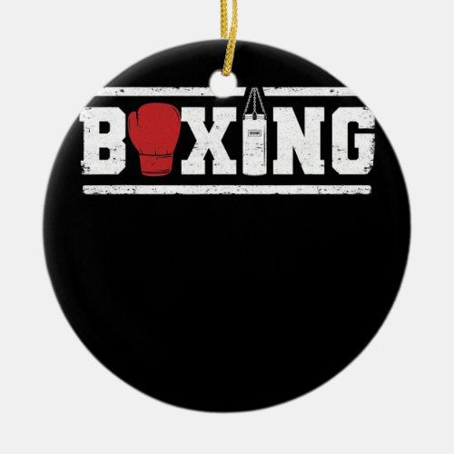 Boxing Vintage Fighter Funny Gym Boxer Lover Ceramic Ornament