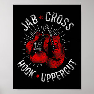Boxing Vintage Jab Cross Hook Uppercut Poster