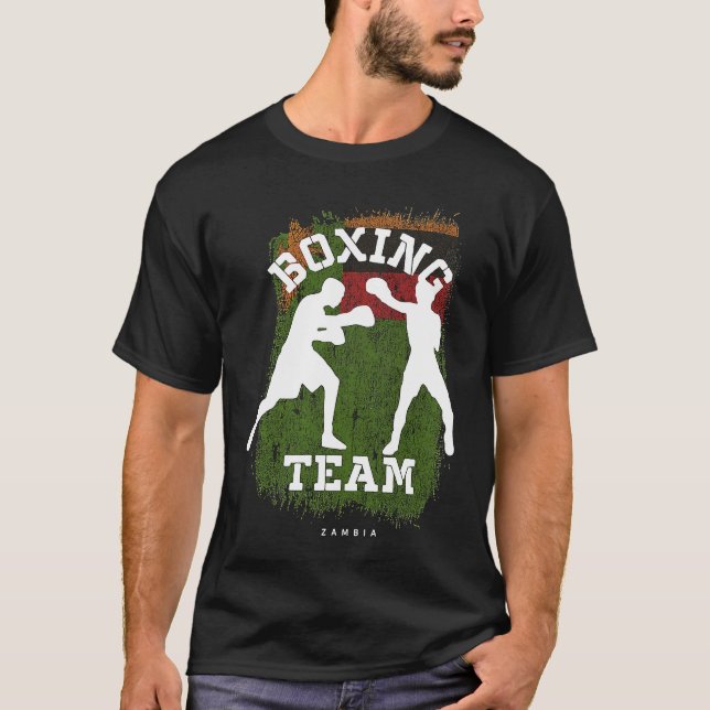 Boxing Zambia Combat Sports Fighter Boxing T-Shirt (Front)