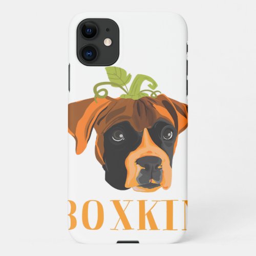 Boxkin Boxer Pumpkin Halloween Pet Lover Gift iPhone 11 Case