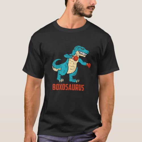 Boxosaurus Rex Boxing Dinosaur Lover Boxer MMA Fig T_Shirt