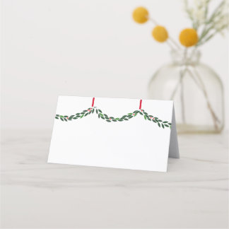 Boxwood Garland Christmas Place Card