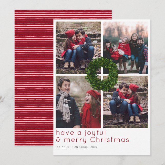 Boxwood Wreath 4 Grid Christmas Holiday (Front/Back)