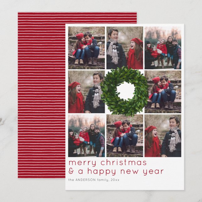 Boxwood Wreath 8 Grid Christmas Holiday (Front/Back)