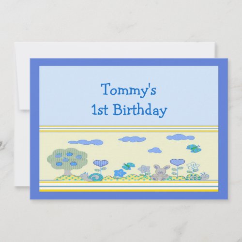 Boy 1st Birthday Invitation