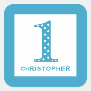 Boy 1st Birthday Square Sticker