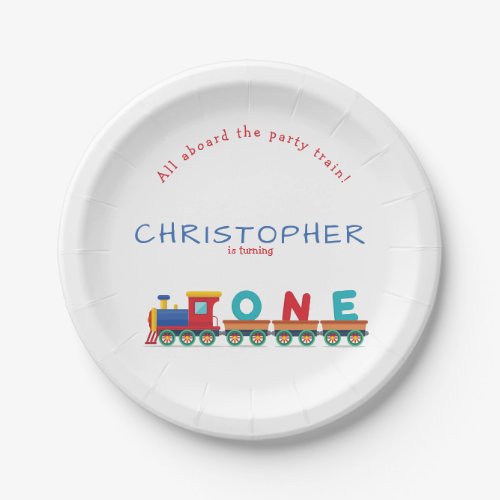 Boy 1st Birthday Train Chugga Chugga Choo Choo Paper Plates