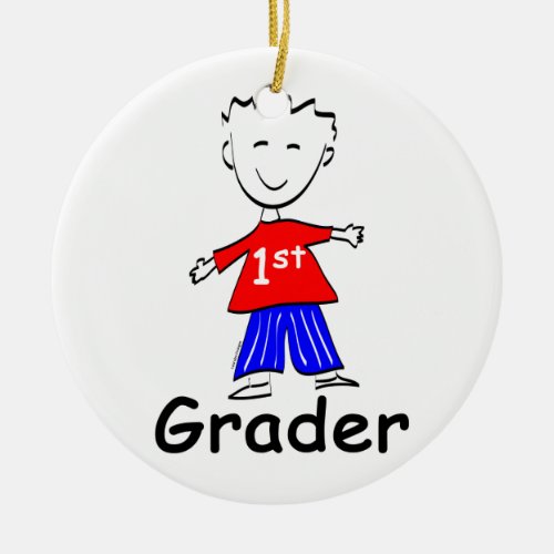 Boy 1st Grade Ceramic Ornament