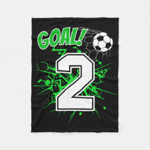 Boy 2 Years Old Kids 2nd Soccer Birthday Ll Theme  Fleece Blanket