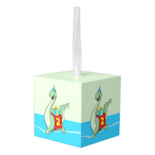 Boy, 2nd Birthday Dinosaur Cube Ornament