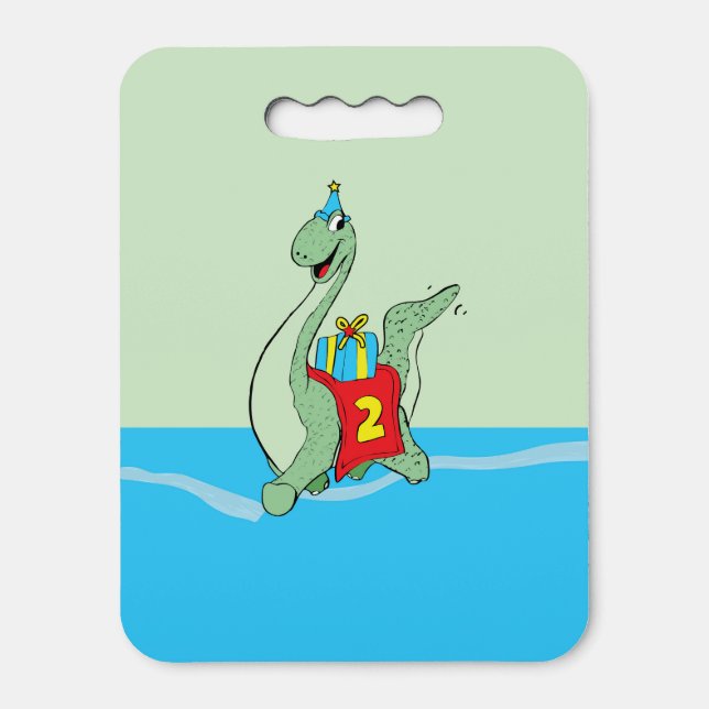 Boy, 2nd Birthday Dinosaur Seat Cushion (Front Vertical)